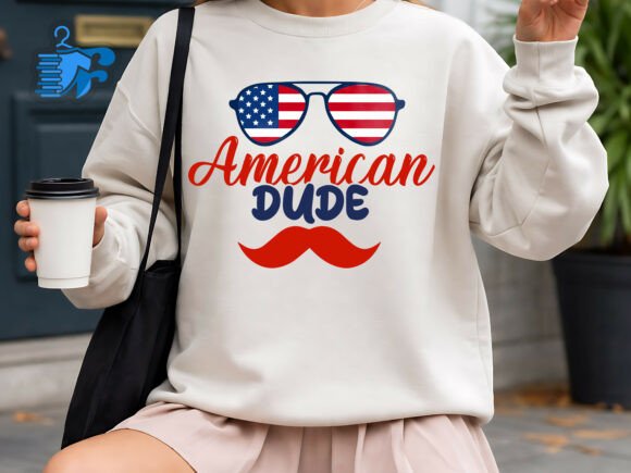 American Dude SVG Funny Patriotic 4th for T-Shirt Designs