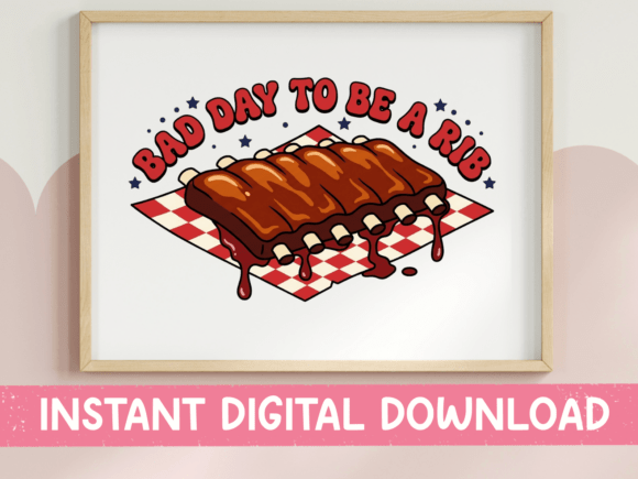 Bad Day to Be a Rib Funny BBQ SVG for T-Shirt Designs