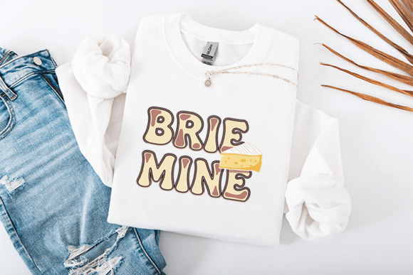 Brie Mine SVG Funny Cheese Pun Retro Graphics for T-Shirt Designs