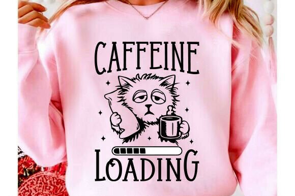 Caffeine Loading PNG, Funny Animal SVG for T-Shirt Designs and Graphics