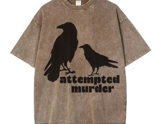 Funny Bird Svg, Attempted Murder Crow - T-Shirt Designs & Graphics
