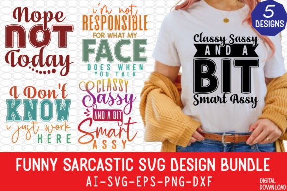 Funny Sarcastic SVG Design Bundle for T-Shirt Designs
