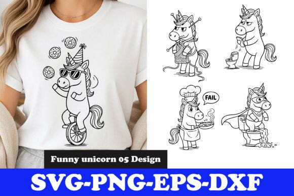 Funny Unicorn SVG – Cute Silly Unicorn Graphics