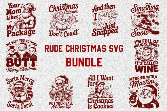 Rude Christmas Svg for T-Shirt Designs and Graphics